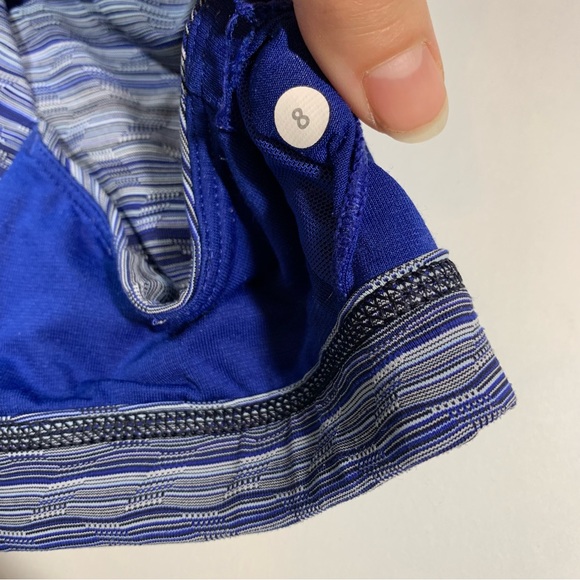 Size 8 Lululemon blue pattern thick straps X back all sport sports bra - Picture 9 of 15